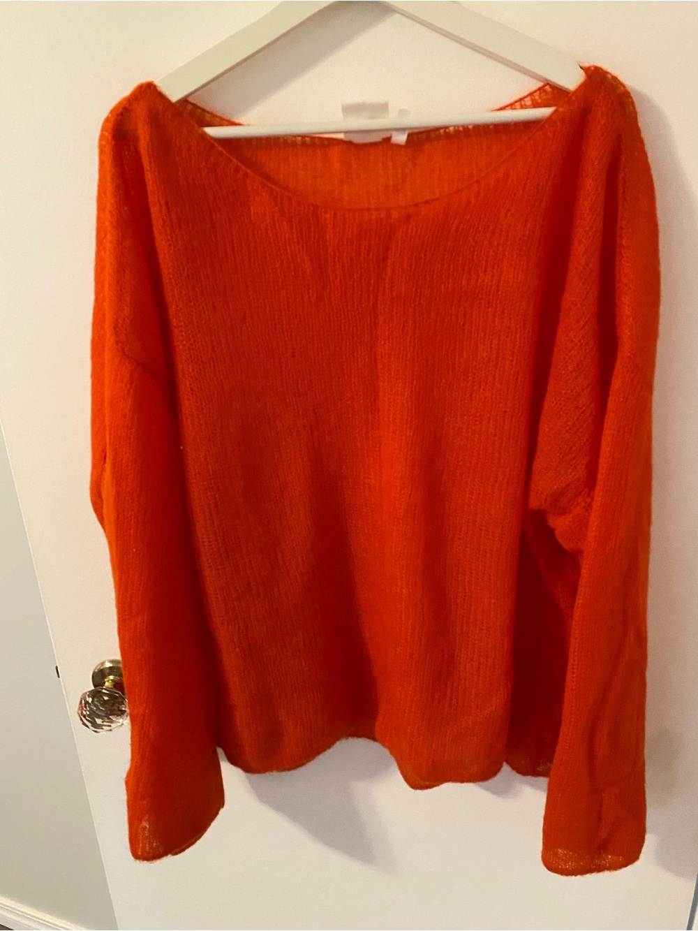 H&M Orange Scoop Neck Knit Sweater